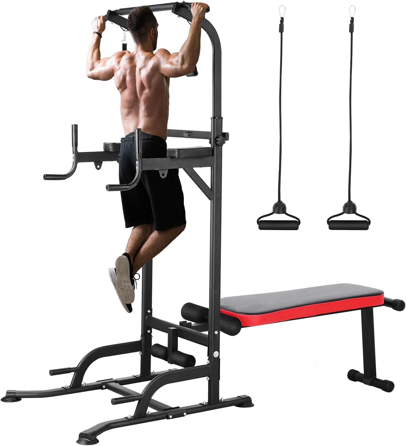 Home Gym Bench - Torre de Ejercicios con Banco, Barra