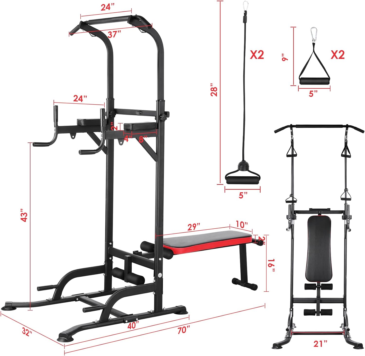 Torre de Ejercicios con Banco, - Home Gym Bench reseña y precio
